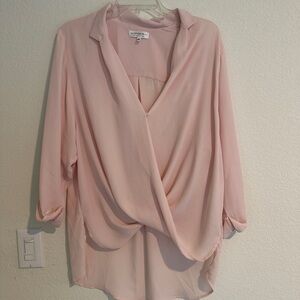 Chiffon Wrap Blouse Baby Pink size S